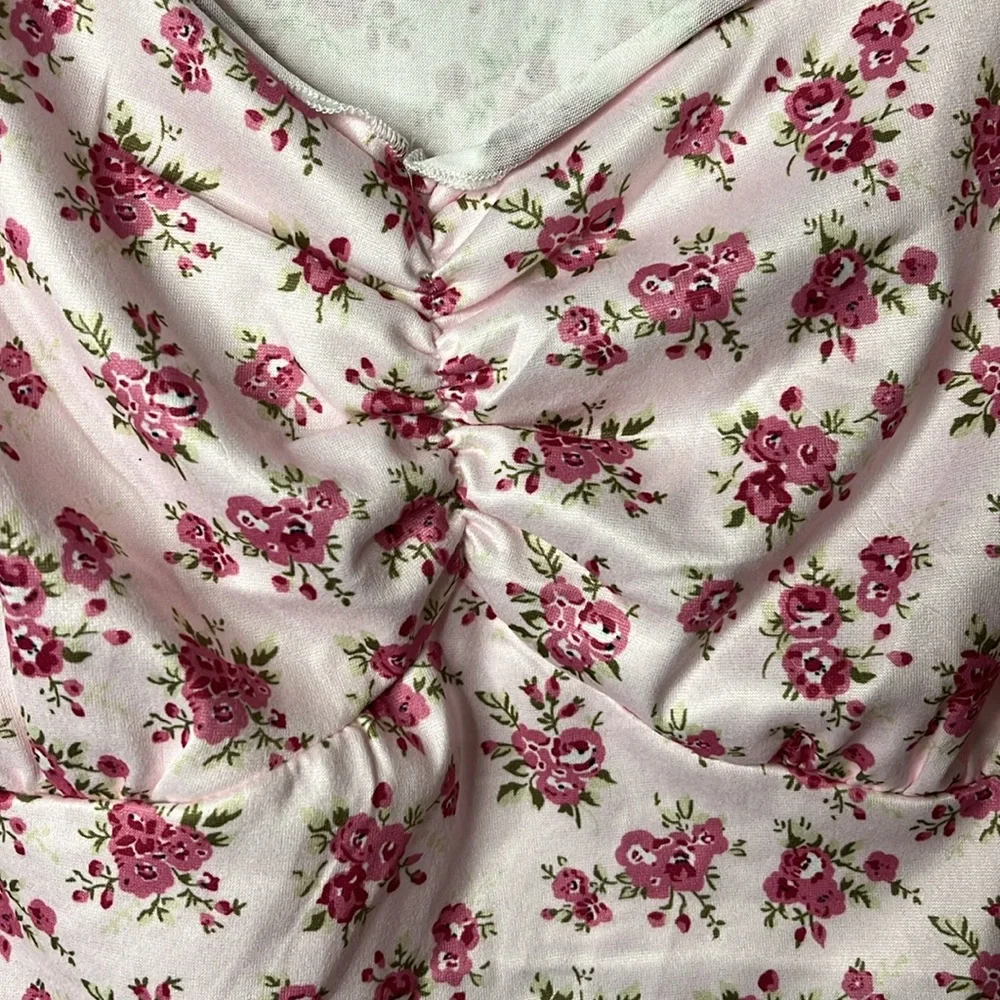 DR Dressin Floral Print Asymmetrical Hem Cap Sleeve Top. Size 0XL NWT - Picture 4 of 5